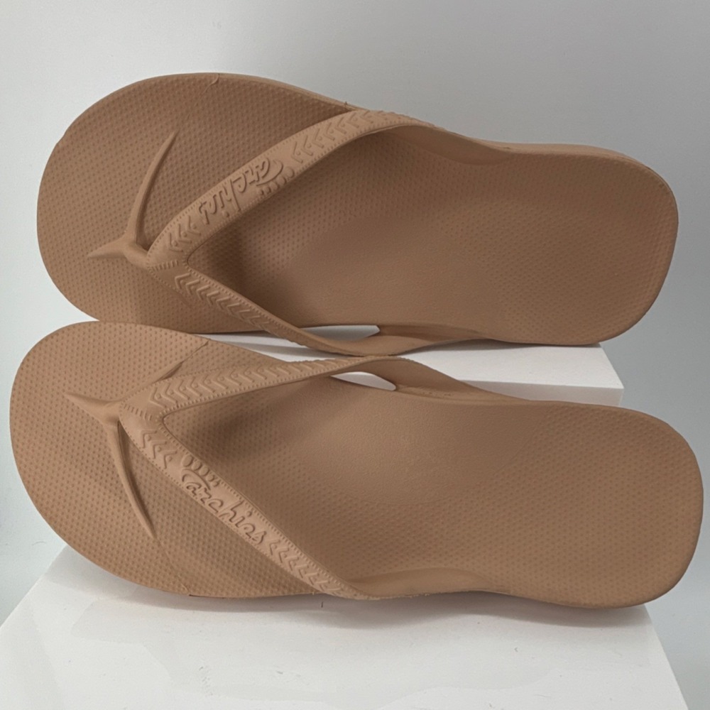 Archies Flip Flops Men 9 Tan Beige Comfort Slip On Sandal Casual Women 10 Unisex